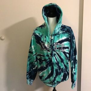 Exist Tie Dyed Zipper-Up Hoodie